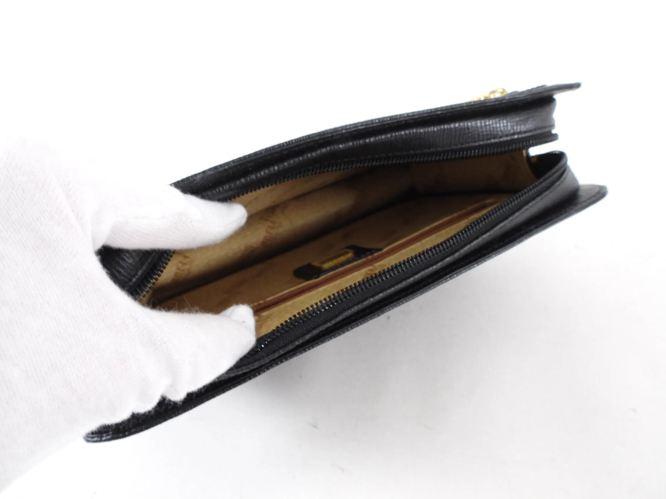 Gianfranco Ferre Vintage Black Wristlet Clutch Bag