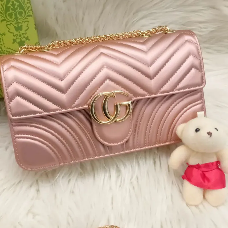 Girls Jelly Bag with Teddy Bear Hanging Chain Shoulder Bag #22