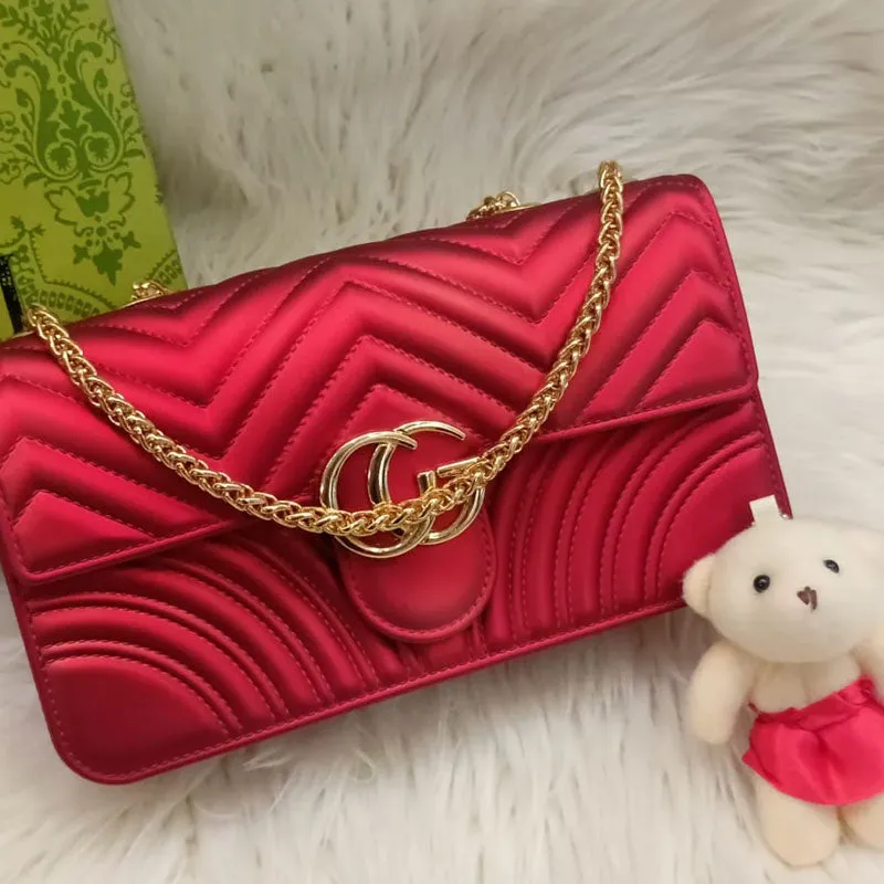 Girls Jelly Bag with Teddy Bear Hanging Chain Shoulder Bag #22