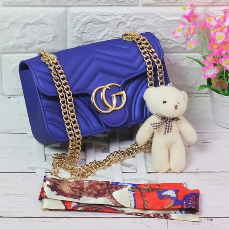 Girls Jelly Bag with Teddy Bear Hanging Chain Shoulder Bag #22