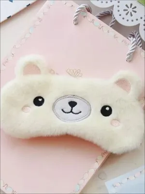 Girls Plush Holiday Animal Eye Mask