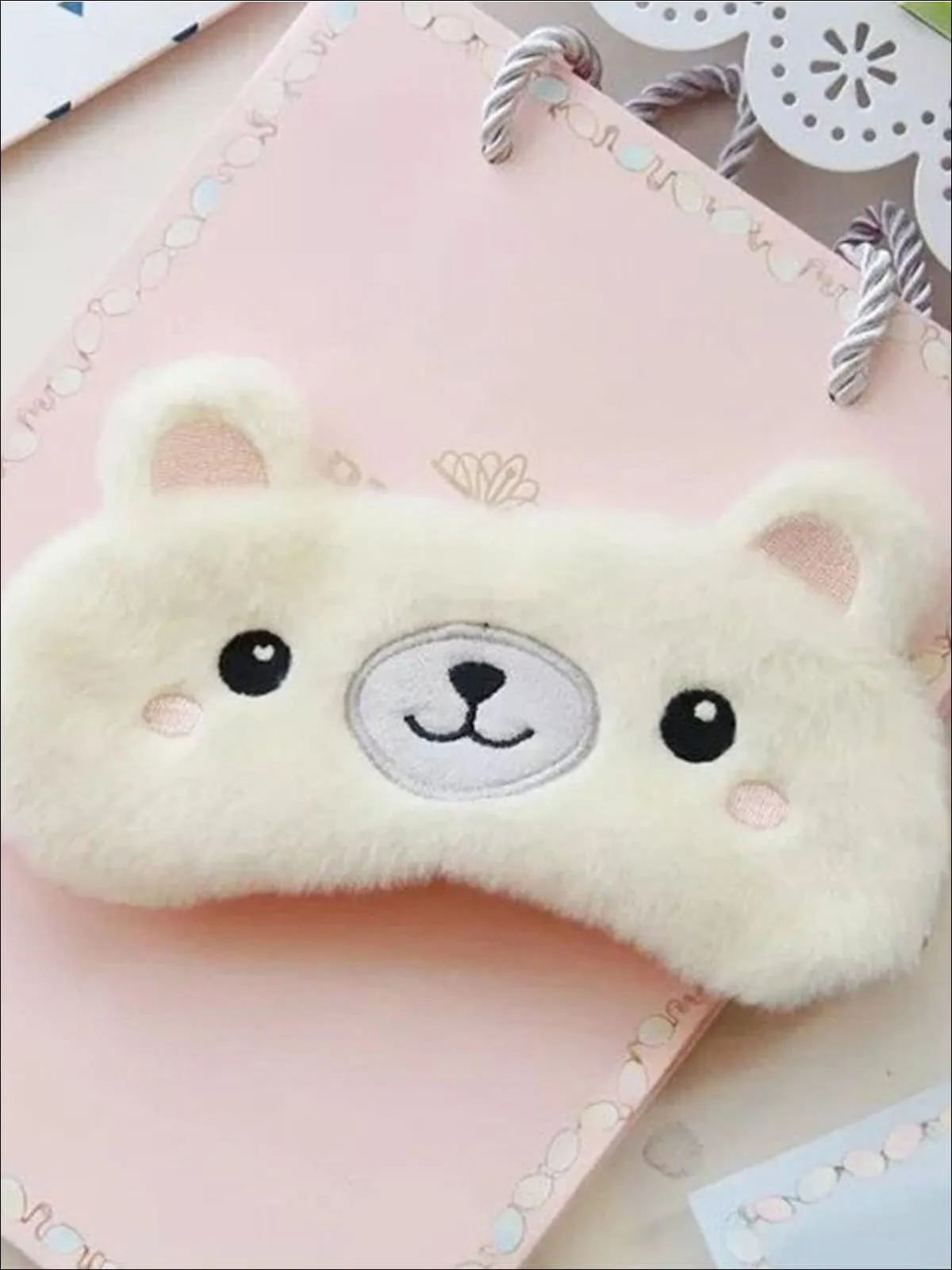 Girls Plush Holiday Animal Eye Mask