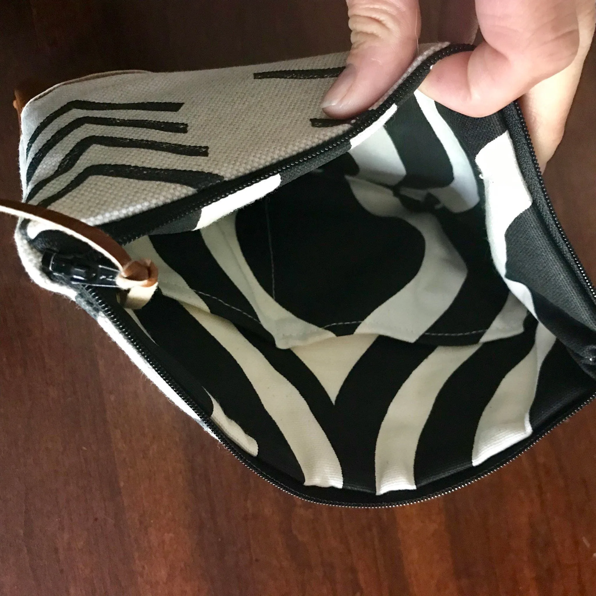 Grab N Go Wristlet Clutch - Peaks Mud Cloth with Vegan Leather