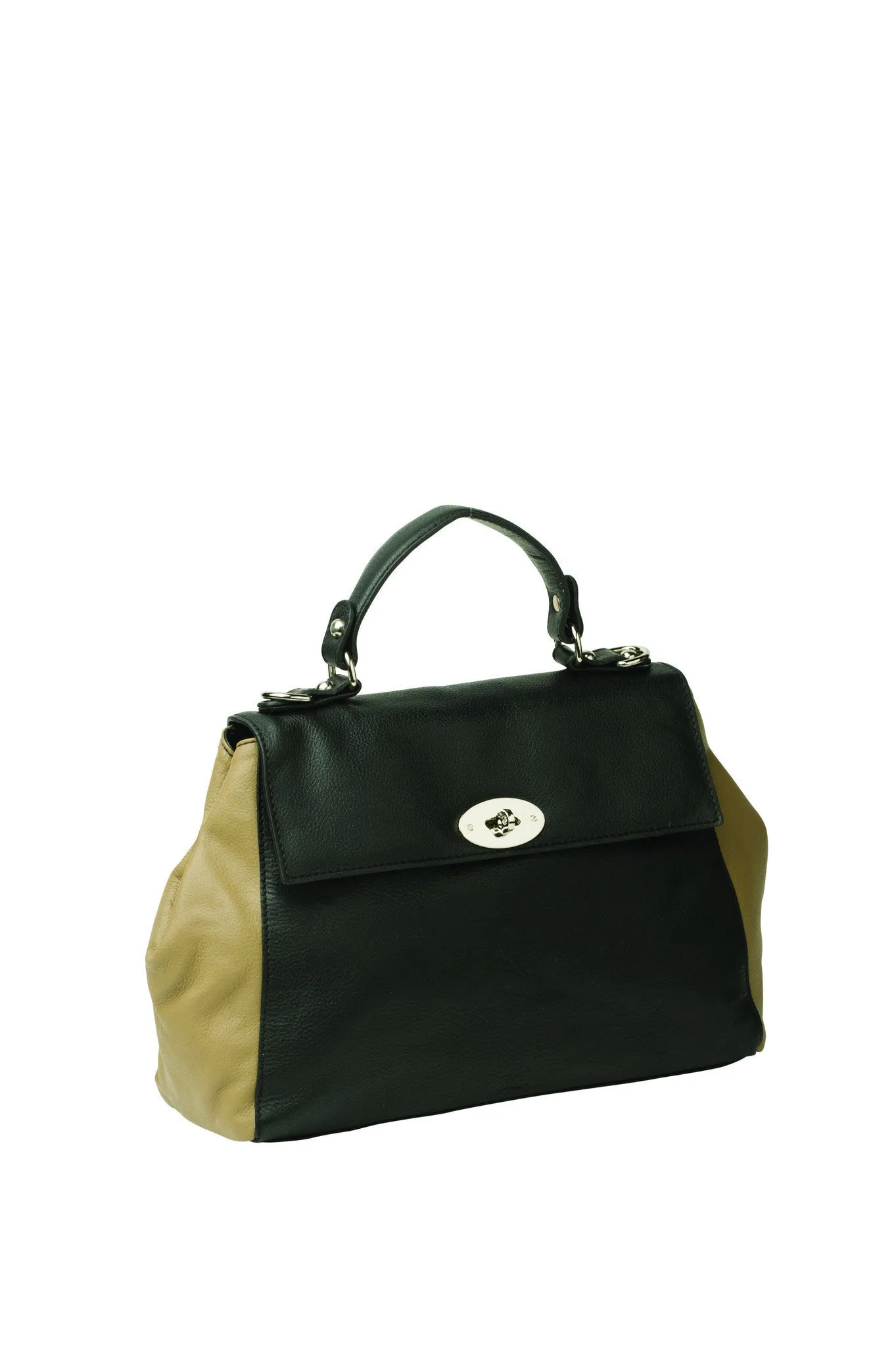 GRACE TWO TONE LEATHER SHOULDER BAG