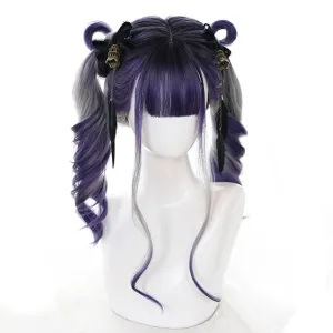 Gradient Purple Grey Wave Long Wig SD00433