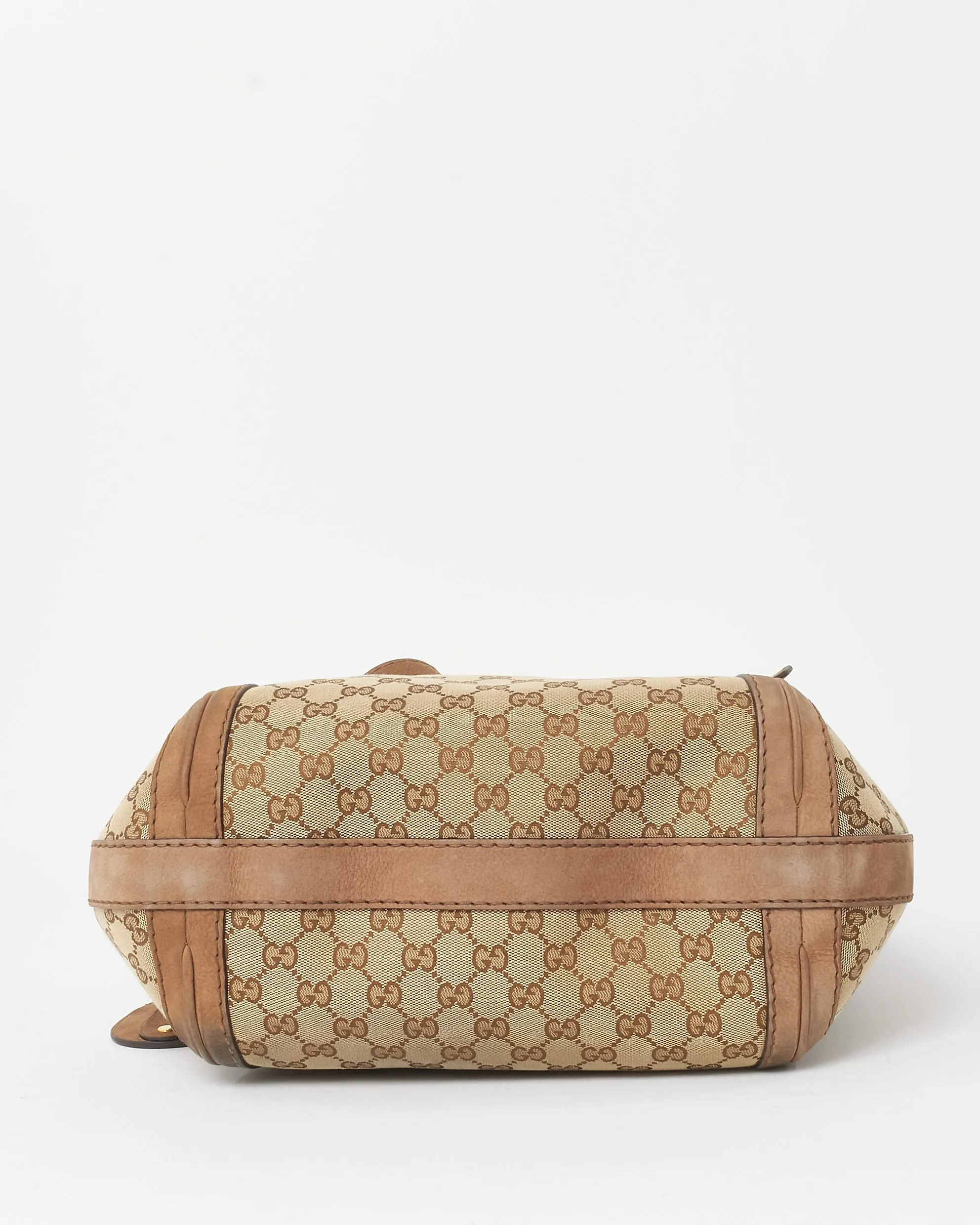 Gucci Brown & Beige Monogram Canvas GG Medium Running Hobo 2Way Bag