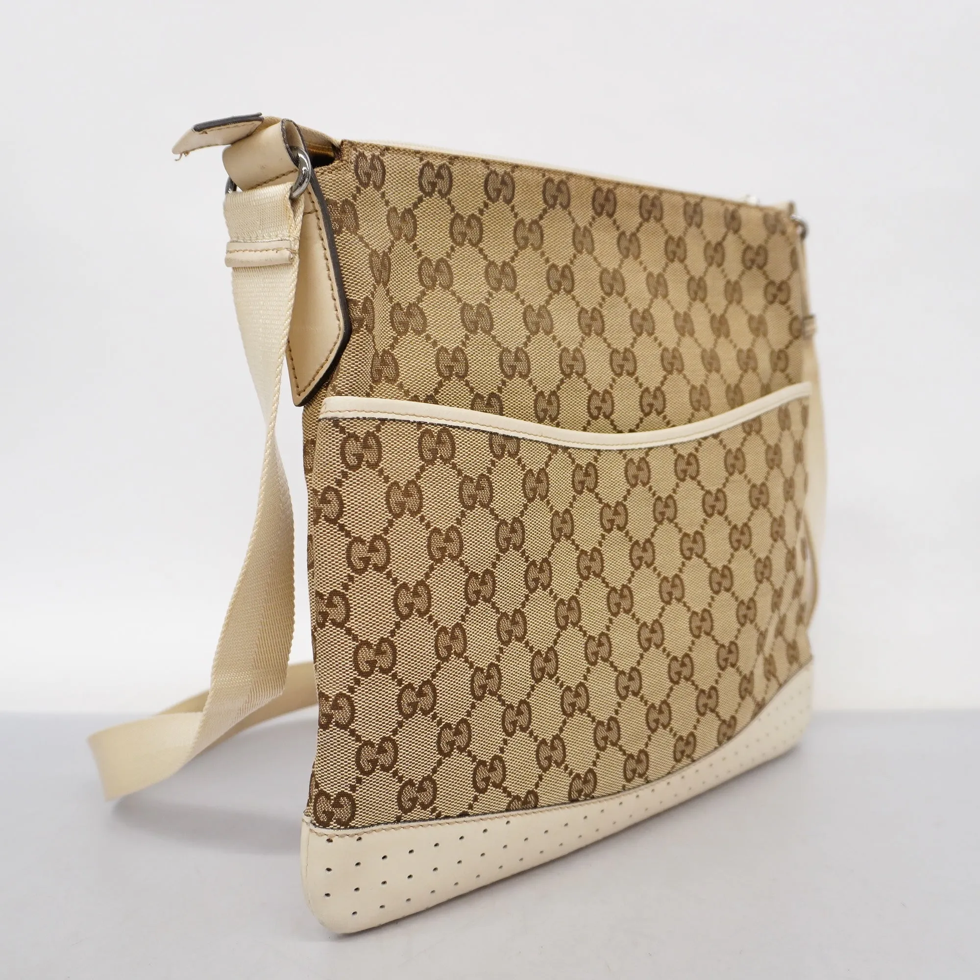 GUCCI  GG Canvas Shoulder Bag 145857 Women's Shoulder Bag Beige,Ivory