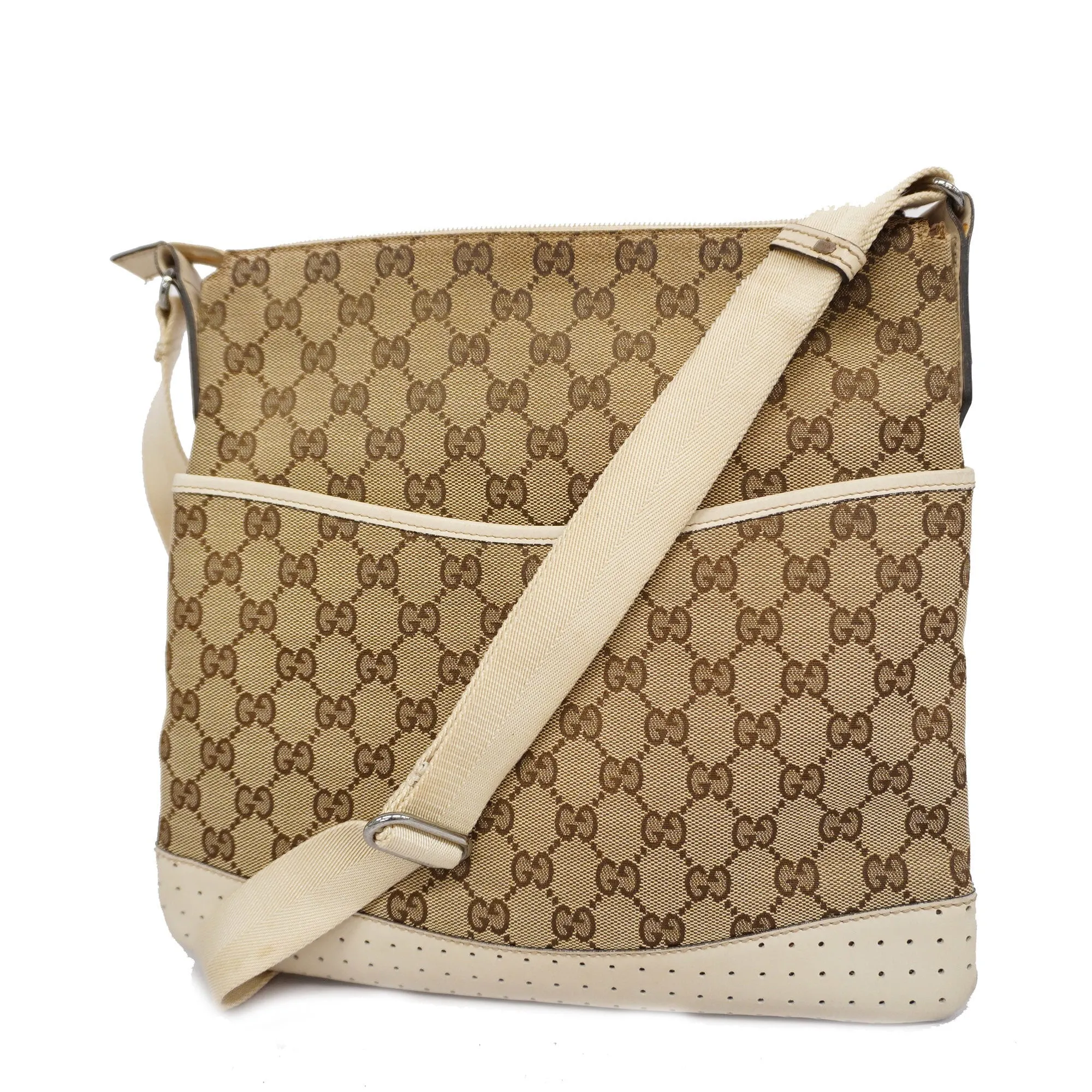 GUCCI  GG Canvas Shoulder Bag 145857 Women's Shoulder Bag Beige,Ivory