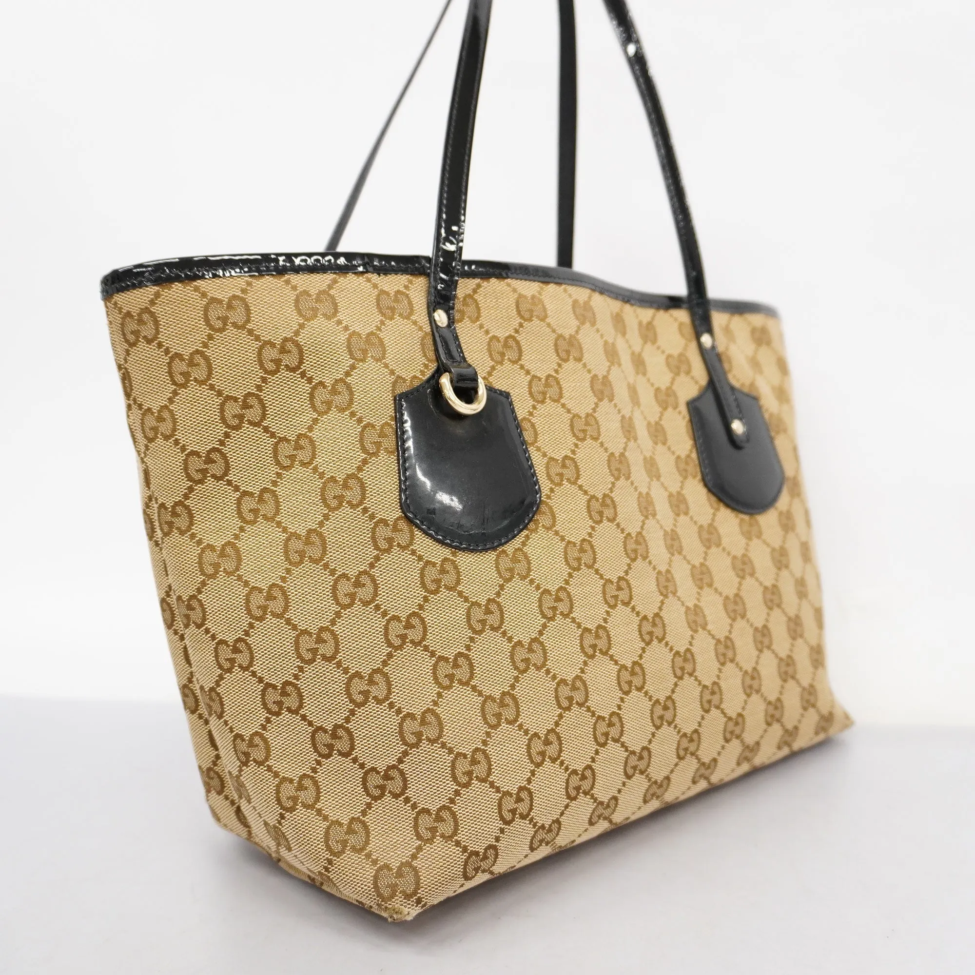 Gucci  GG Canvas Tote Bag 211976 Women's Canvas Tote Bag Beige,Black