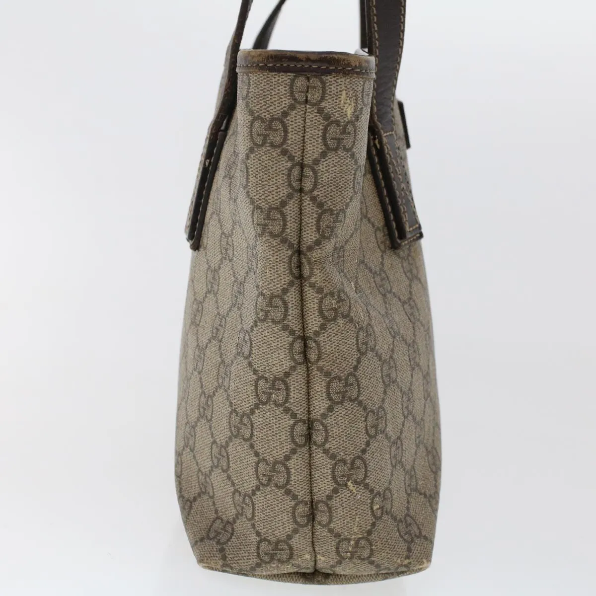 Gucci GG Canvas Tote Bag PVC Leather Beige 211138  ac1991