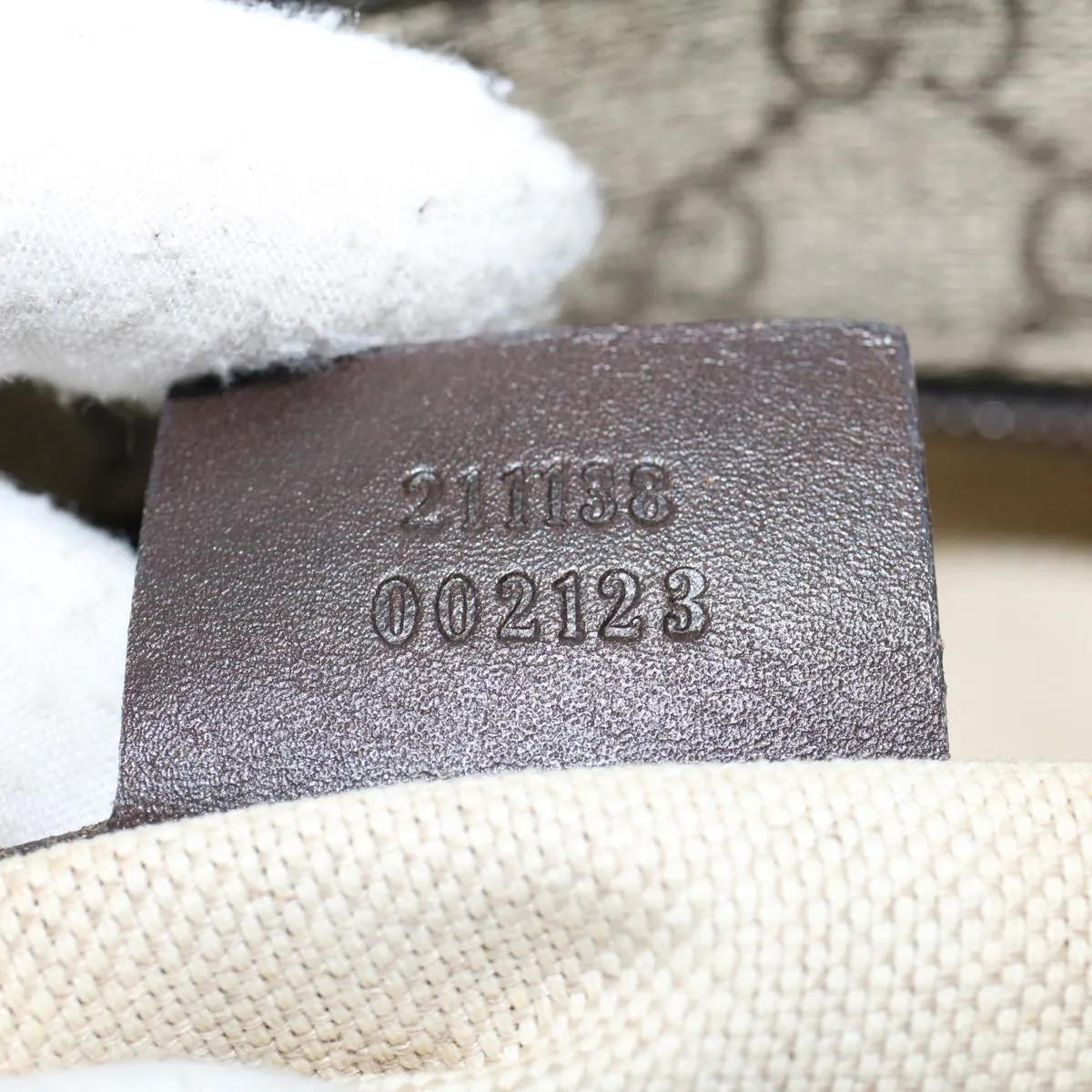 Gucci GG Canvas Tote Bag PVC Leather Beige 211138  ac1991