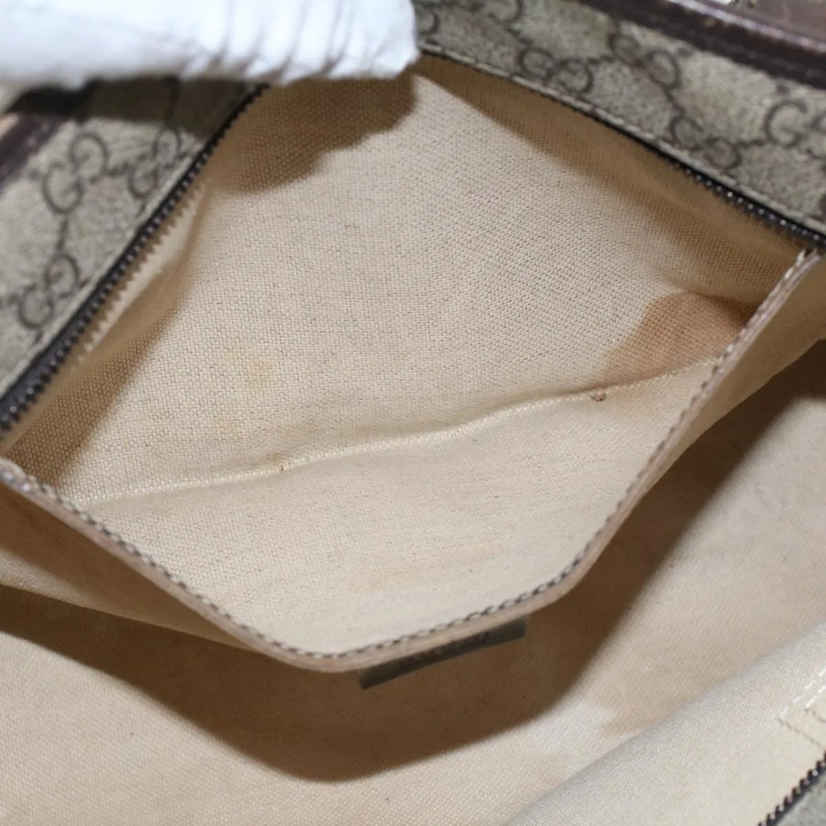 Gucci GG Canvas Tote Bag PVC Leather Beige 211138  ac1991