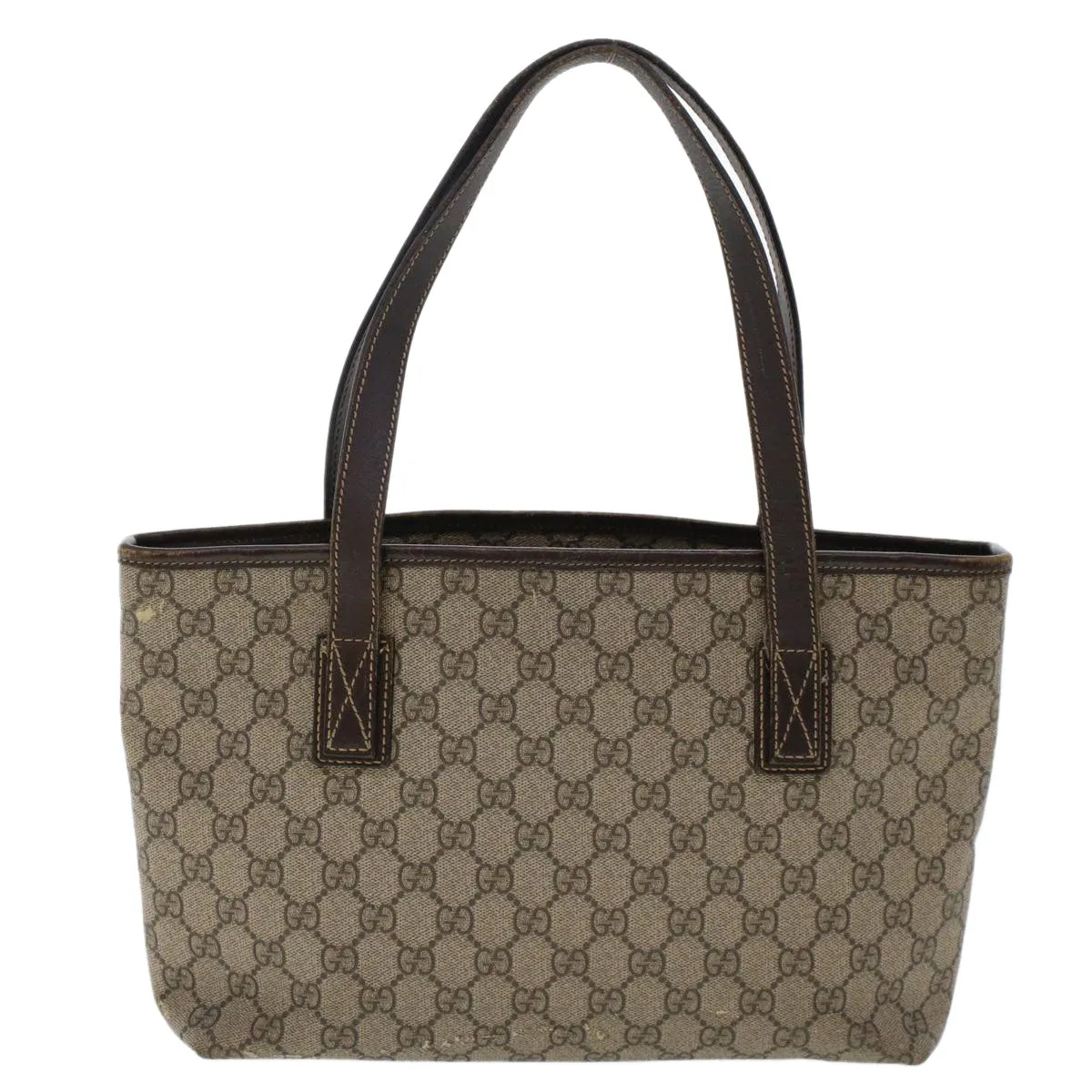 Gucci GG Canvas Tote Bag PVC Leather Beige 211138  ac1991