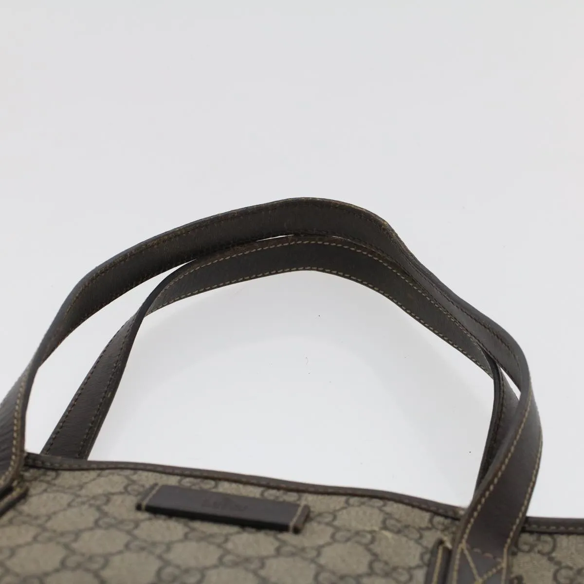 Gucci GG Canvas Tote Bag PVC Leather Beige 211138  ac1991