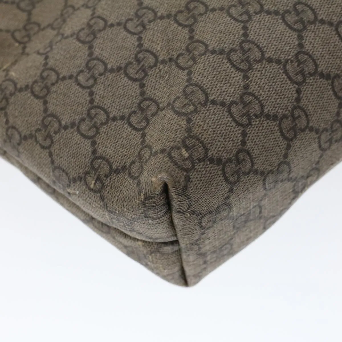 Gucci GG Canvas Tote Bag PVC Leather Beige 211138  ac1991