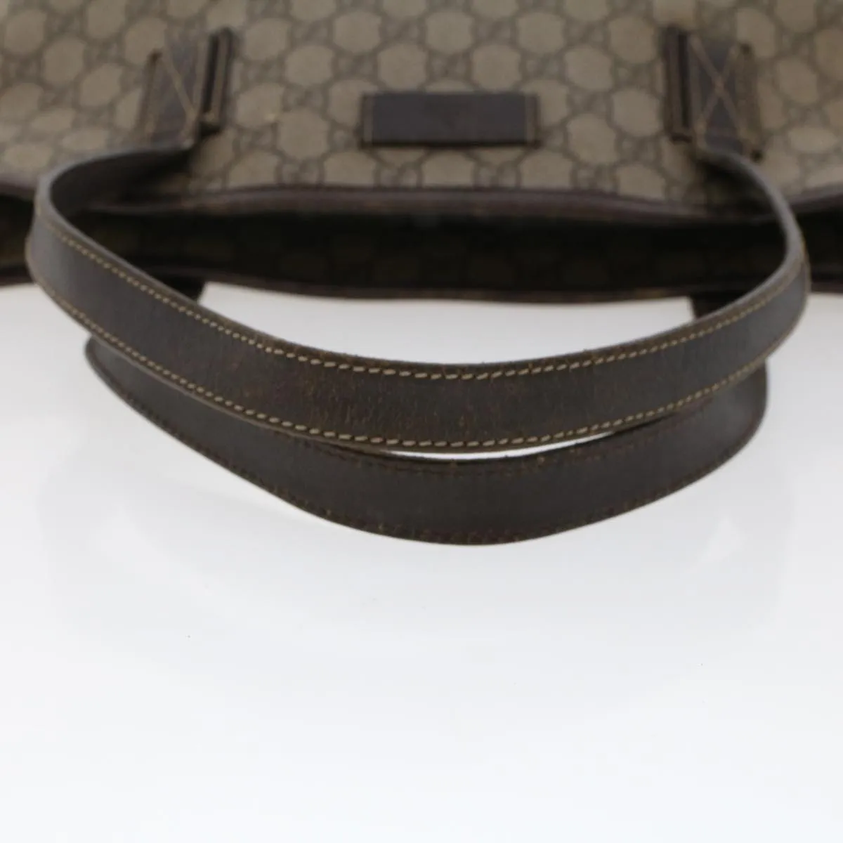 Gucci GG Canvas Tote Bag PVC Leather Beige 211138  ac1991