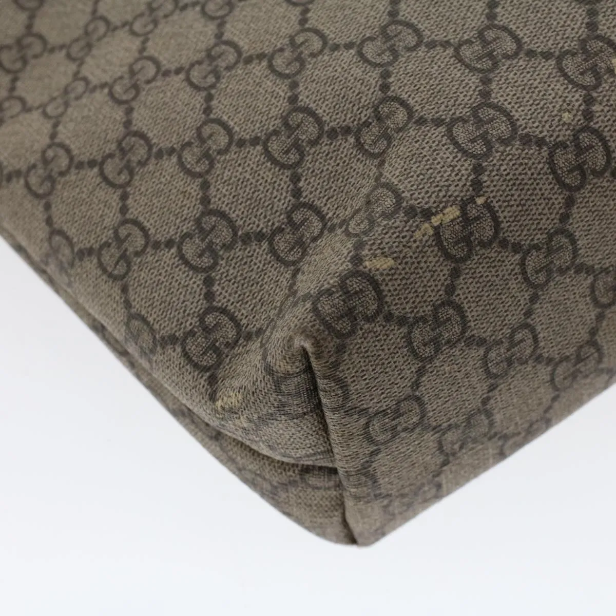 Gucci GG Canvas Tote Bag PVC Leather Beige 211138  ac1991