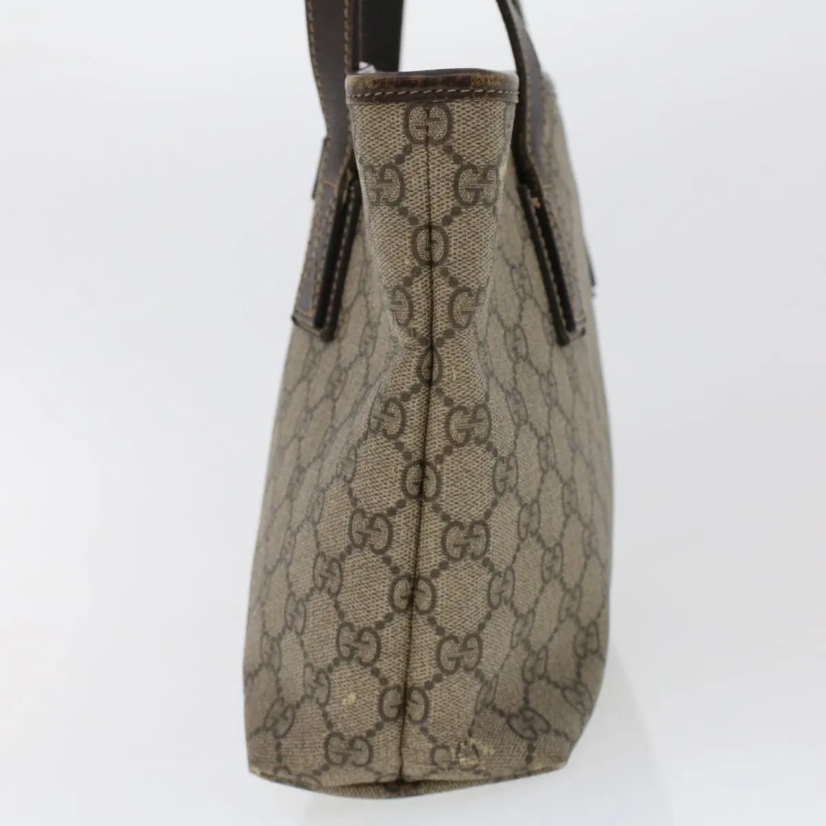 Gucci GG Canvas Tote Bag PVC Leather Beige 211138  ac1991