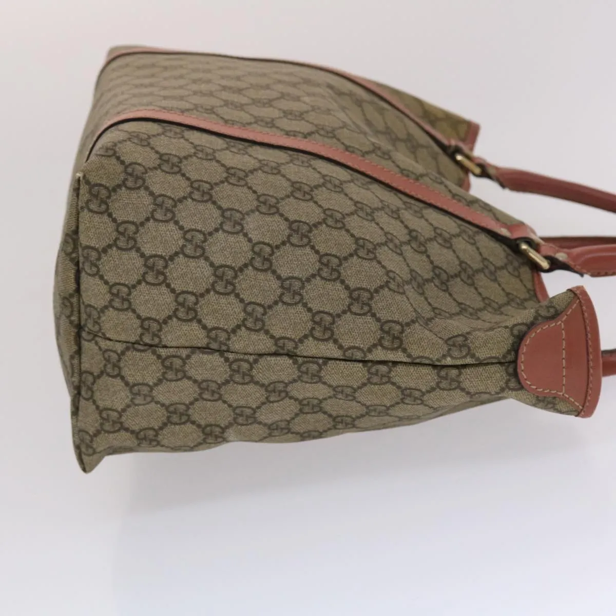 Gucci GG Canvas Tote Bag PVC Leather Beige Pink  49060