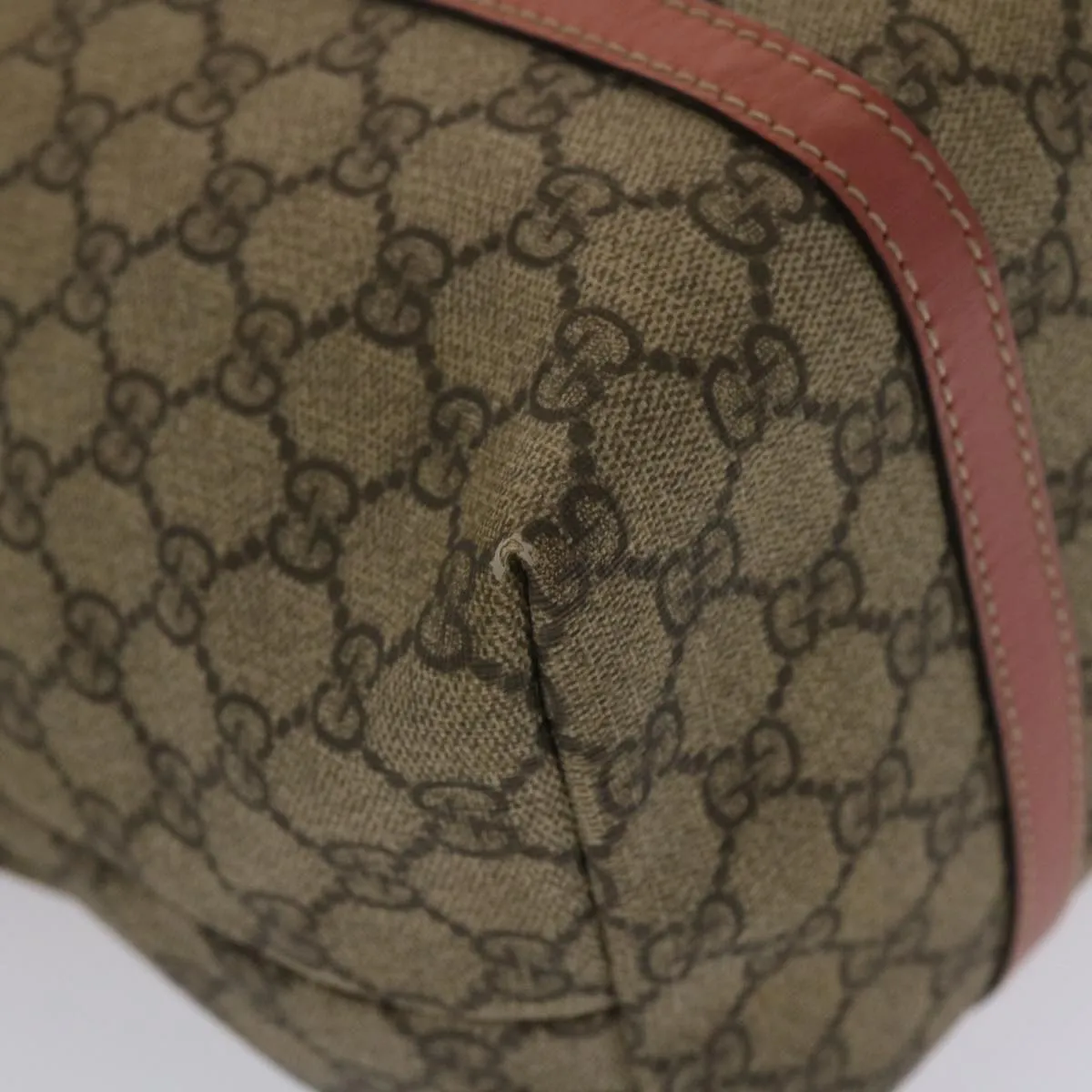 Gucci GG Canvas Tote Bag PVC Leather Beige Pink  49060