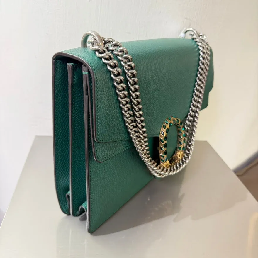 Gucci GG Dionysus Green Leather Chain Bag