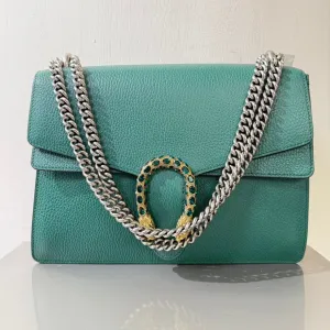 Gucci GG Dionysus Green Leather Chain Bag