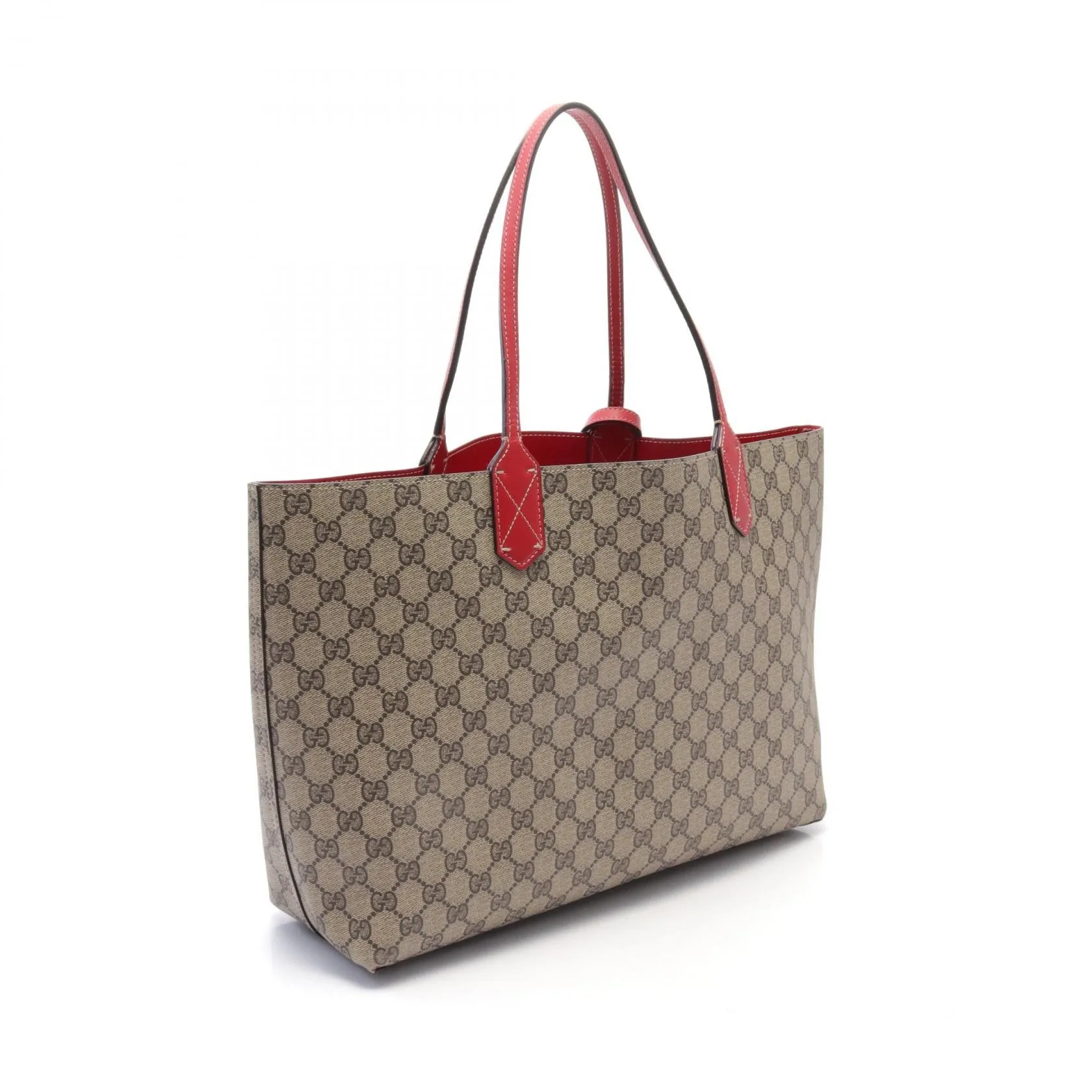 Gucci GG Supreme Tote Bag PVC Canvas Leather