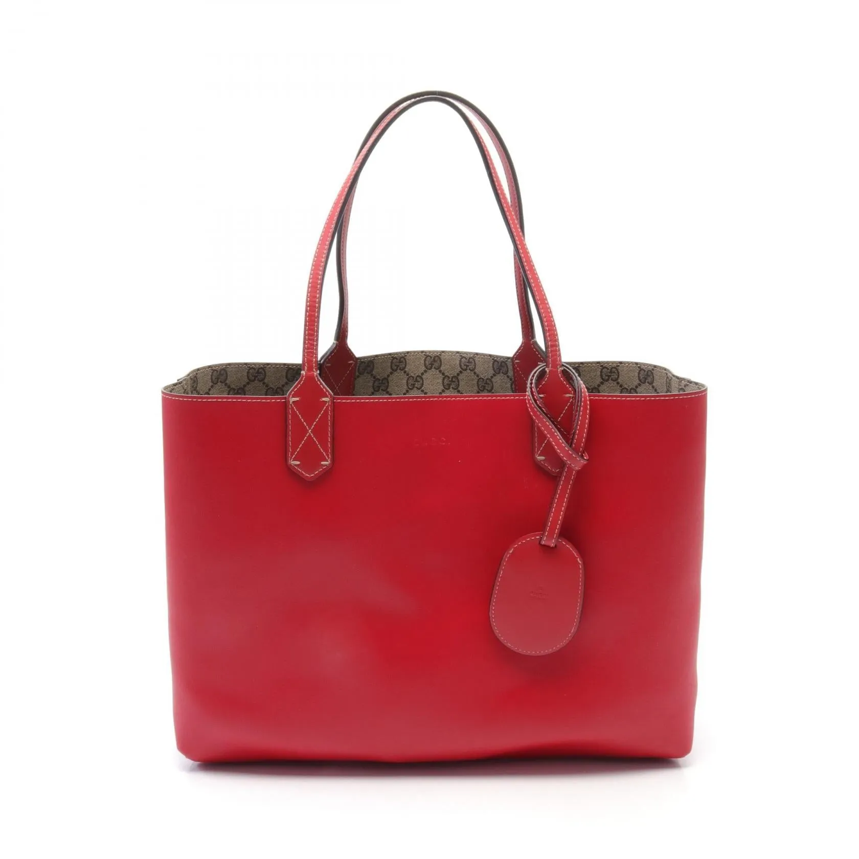 Gucci GG Supreme Tote Bag PVC Canvas Leather
