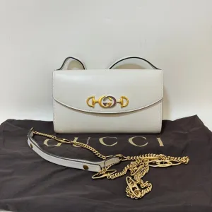 Gucci Horsebit 1955 White Leather 2way Bag