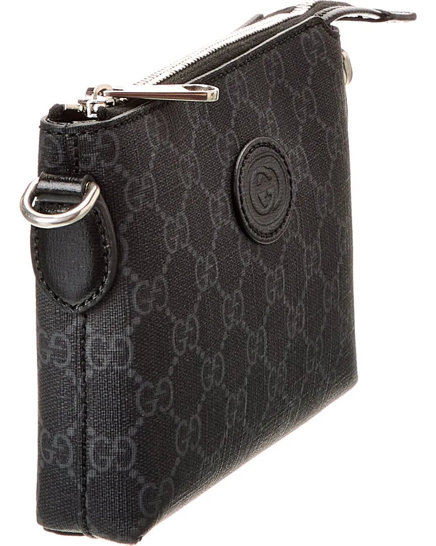 Gucci Interlocking G GG Supreme Canvas & Leather Shoulder Bag