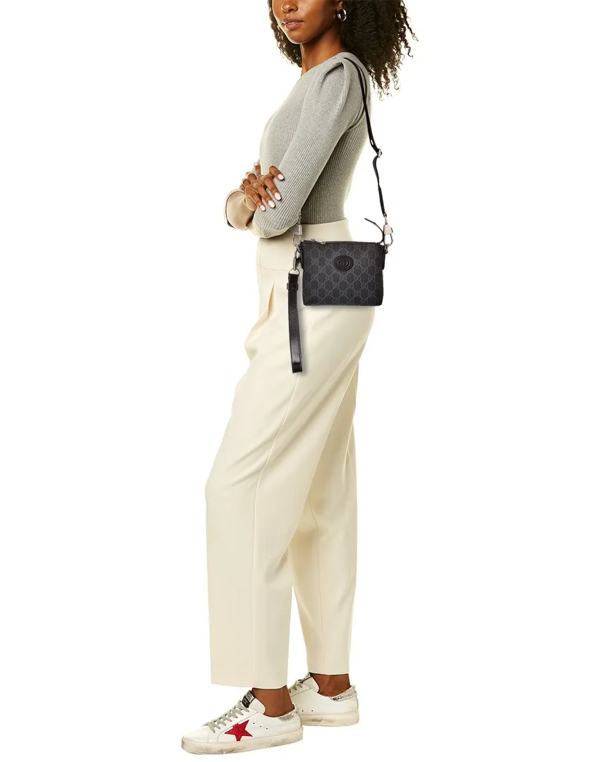 Gucci Interlocking G GG Supreme Canvas & Leather Shoulder Bag