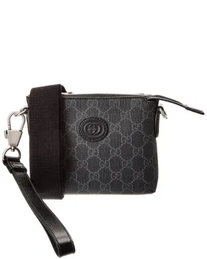 Gucci Interlocking G GG Supreme Canvas & Leather Shoulder Bag
