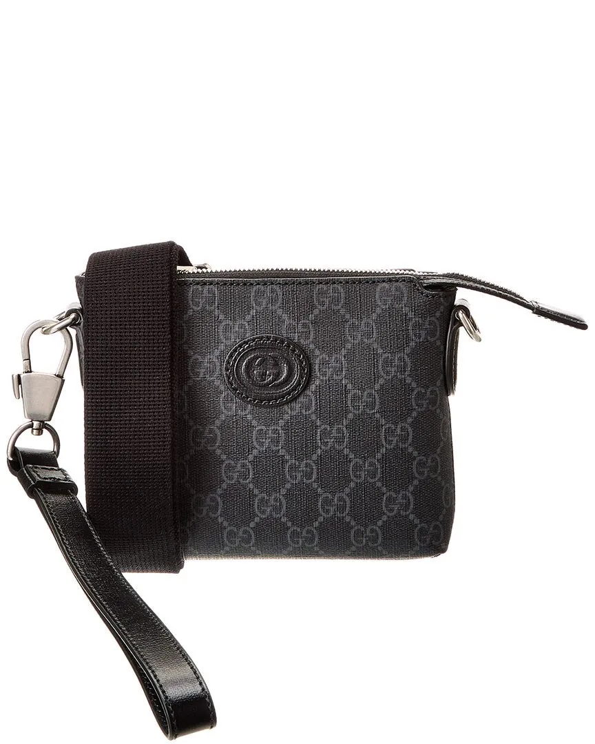 Gucci Interlocking G GG Supreme Canvas & Leather Shoulder Bag