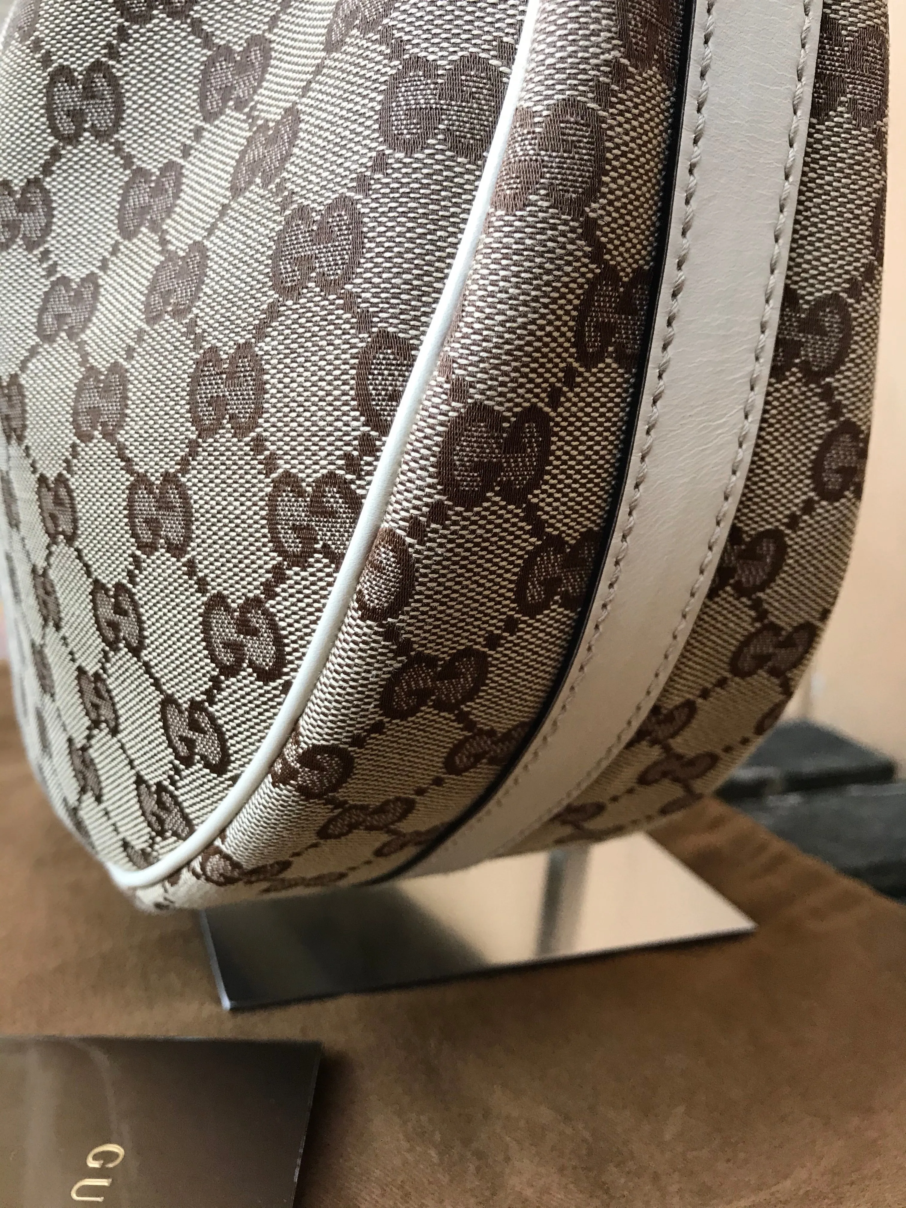GUCCI Medium Monogram GG Twins Canvas Leather Hobo Shoulder Bag