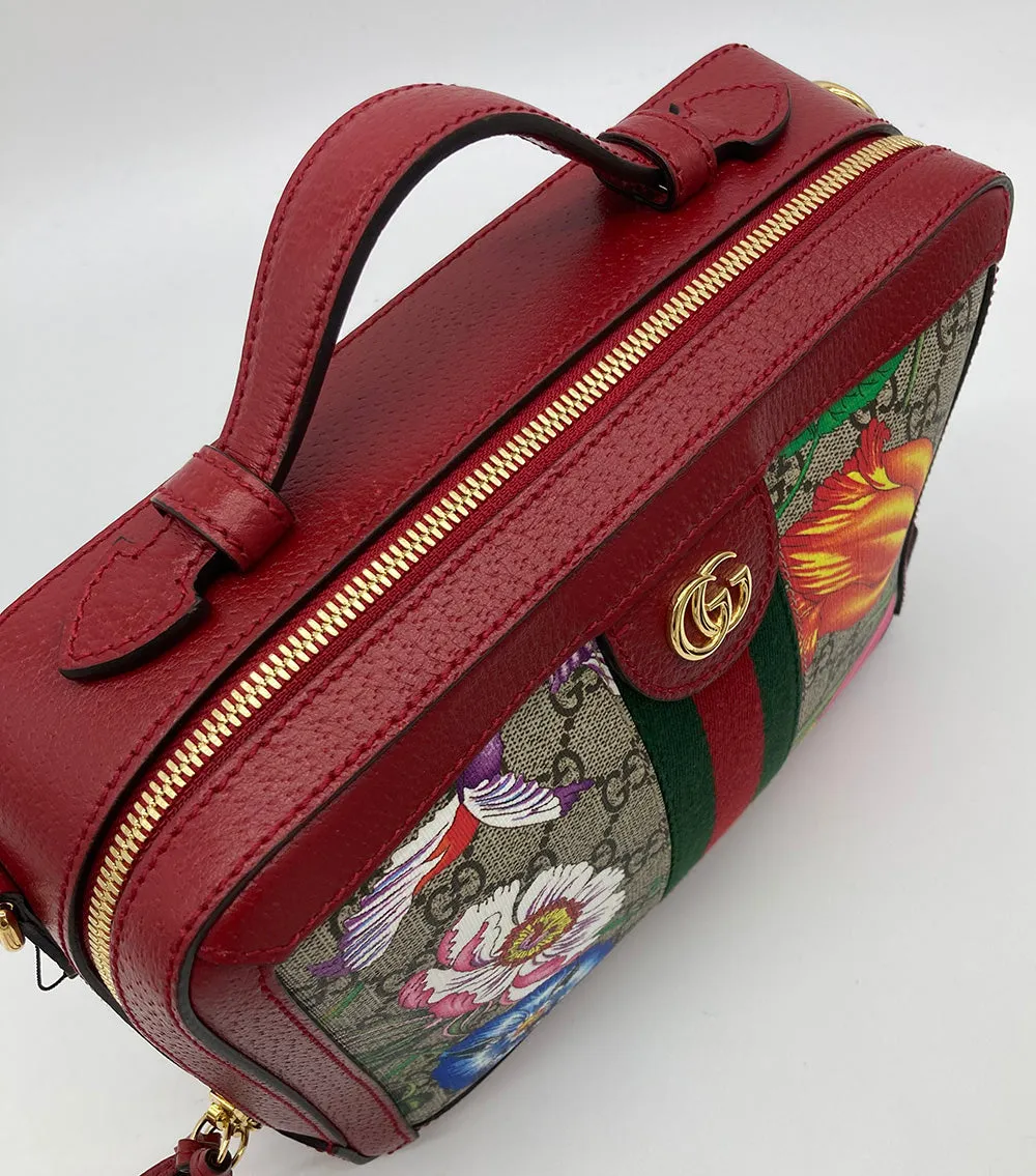 Gucci Ophidia GG Supreme Flora Small Zip Around Camera Bag-NEW