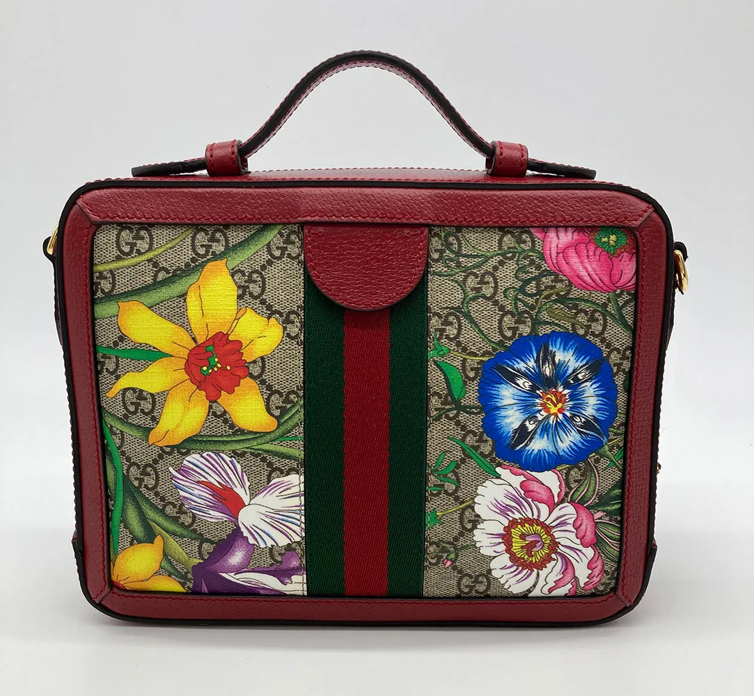 Gucci Ophidia GG Supreme Flora Small Zip Around Camera Bag-NEW