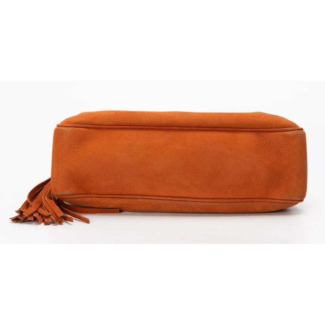 Gucci Orange Pebbled Leather Soho Disco Chain Shoulder Bag