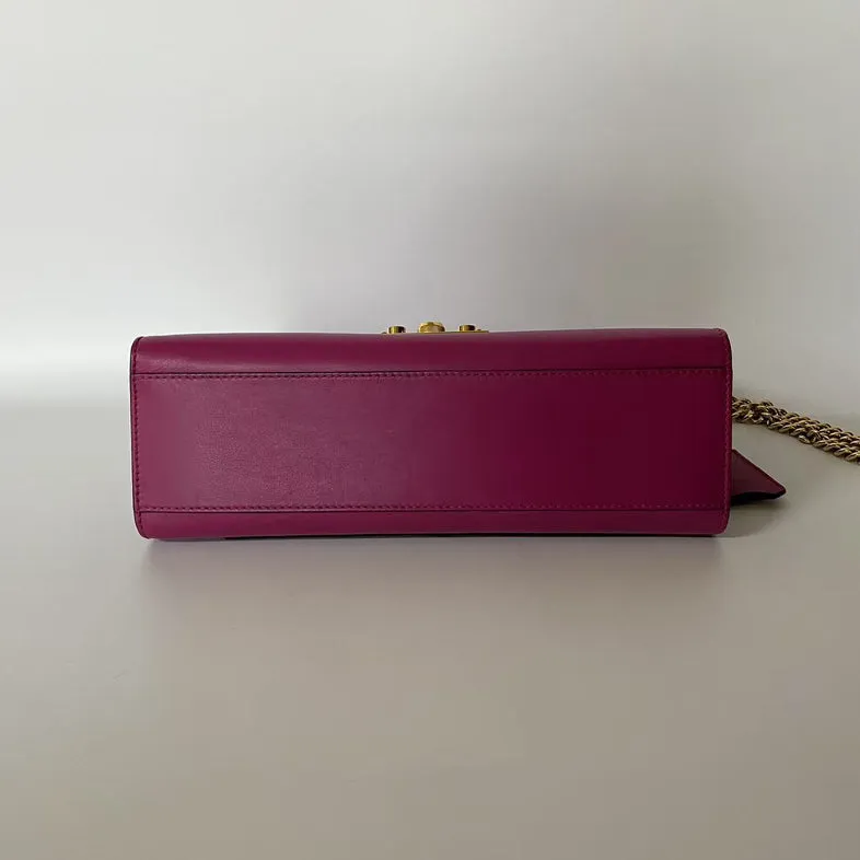 Gucci Padlock Shoulder Bag in Pink Leather
