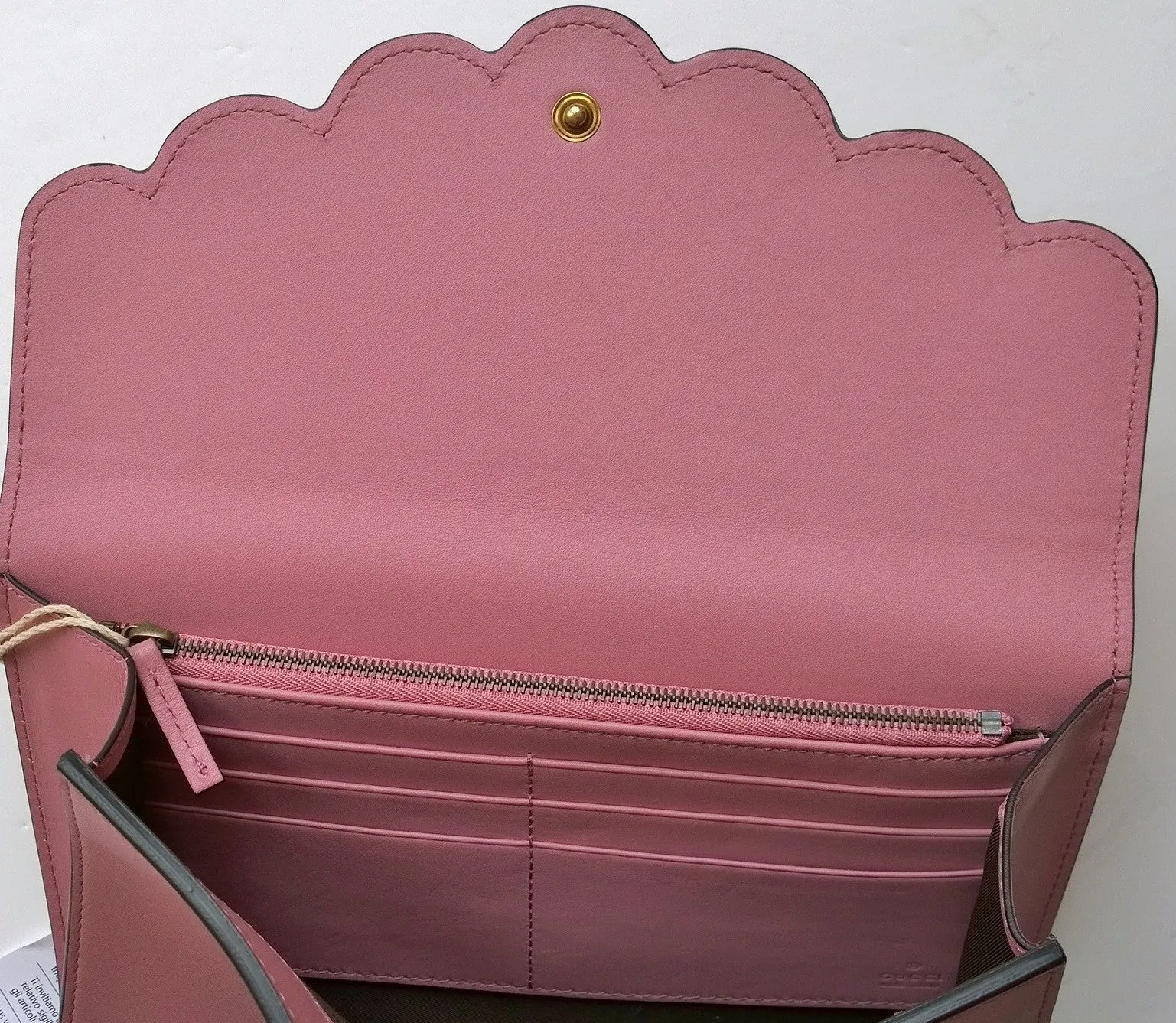 Gucci Peony Pink Leather and Pearl Clutch