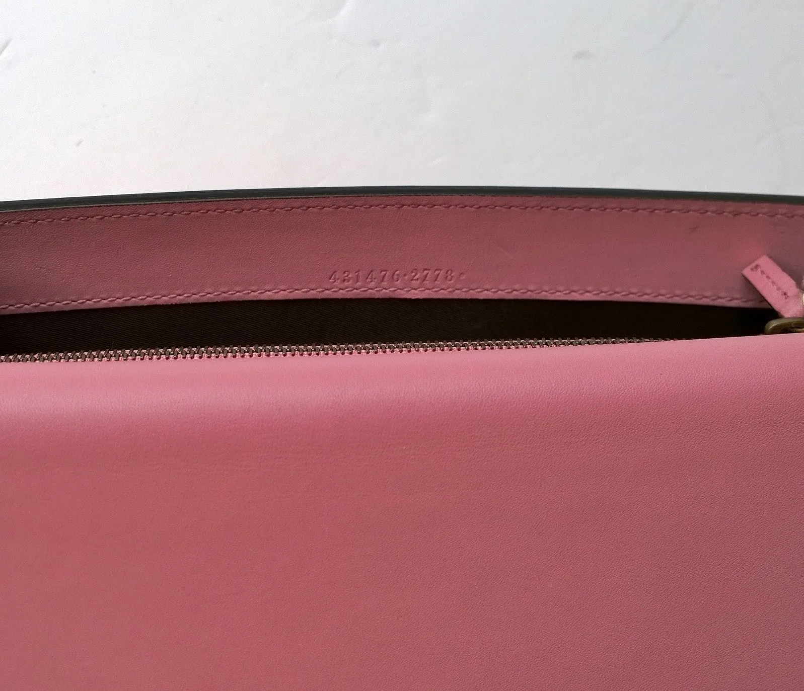 Gucci Peony Pink Leather and Pearl Clutch