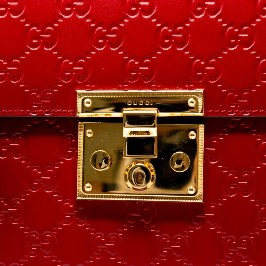 Gucci Red Guccissima Top Handle Bag