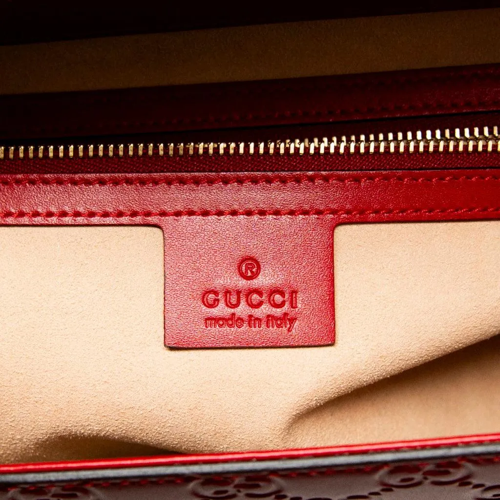 Gucci Red Guccissima Top Handle Bag