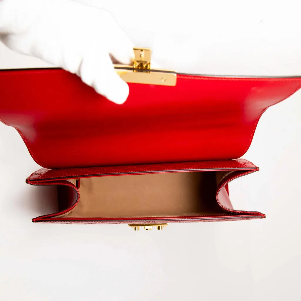 Gucci Red Guccissima Top Handle Bag