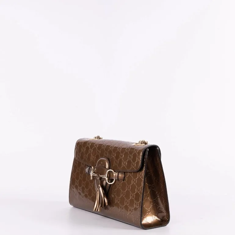 Gucci Shine Guccissima Medium Emily Chain Shoulder Bag