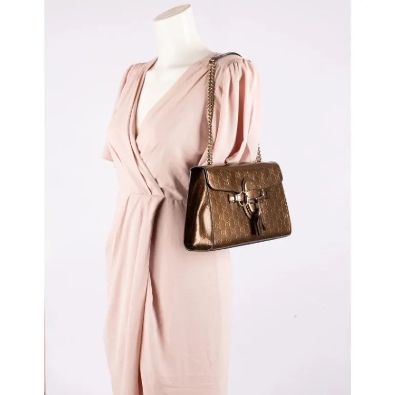 Gucci Shine Guccissima Medium Emily Chain Shoulder Bag