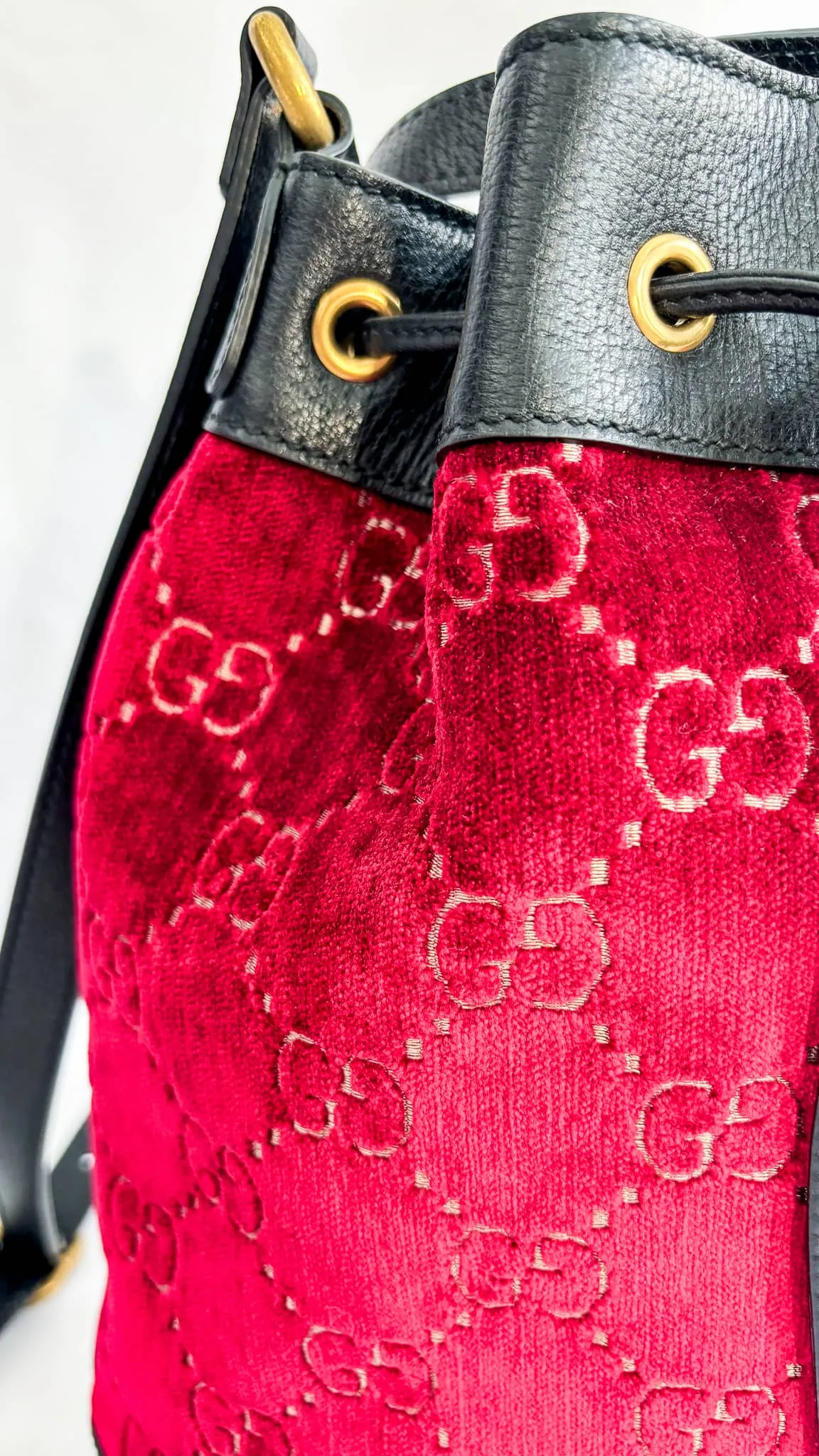 Gucci Velvet Bucket Bag