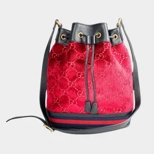 Gucci Velvet Bucket Bag