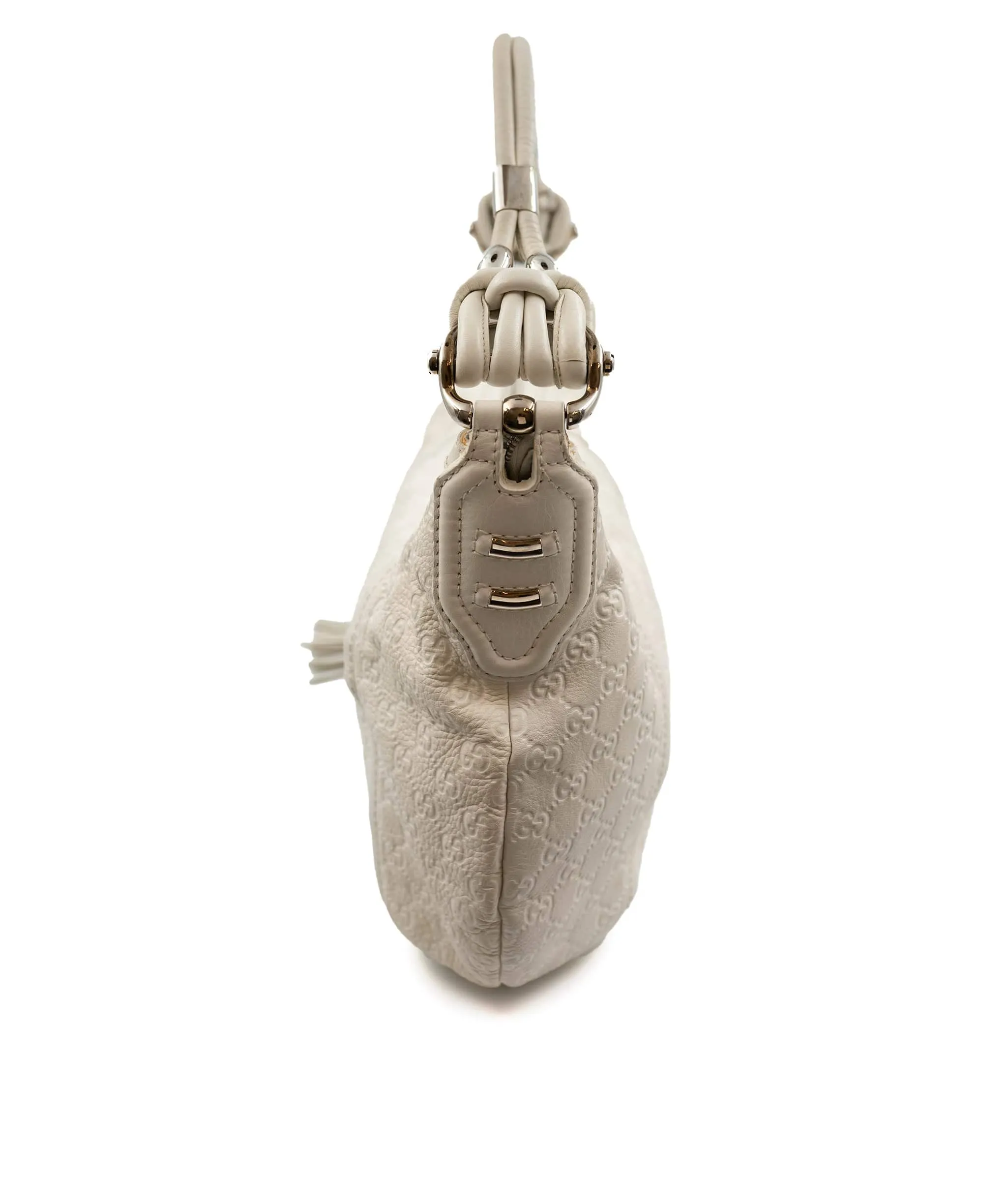 Gucci White Leather Supreme GG logo Hobo bag - AWC1512