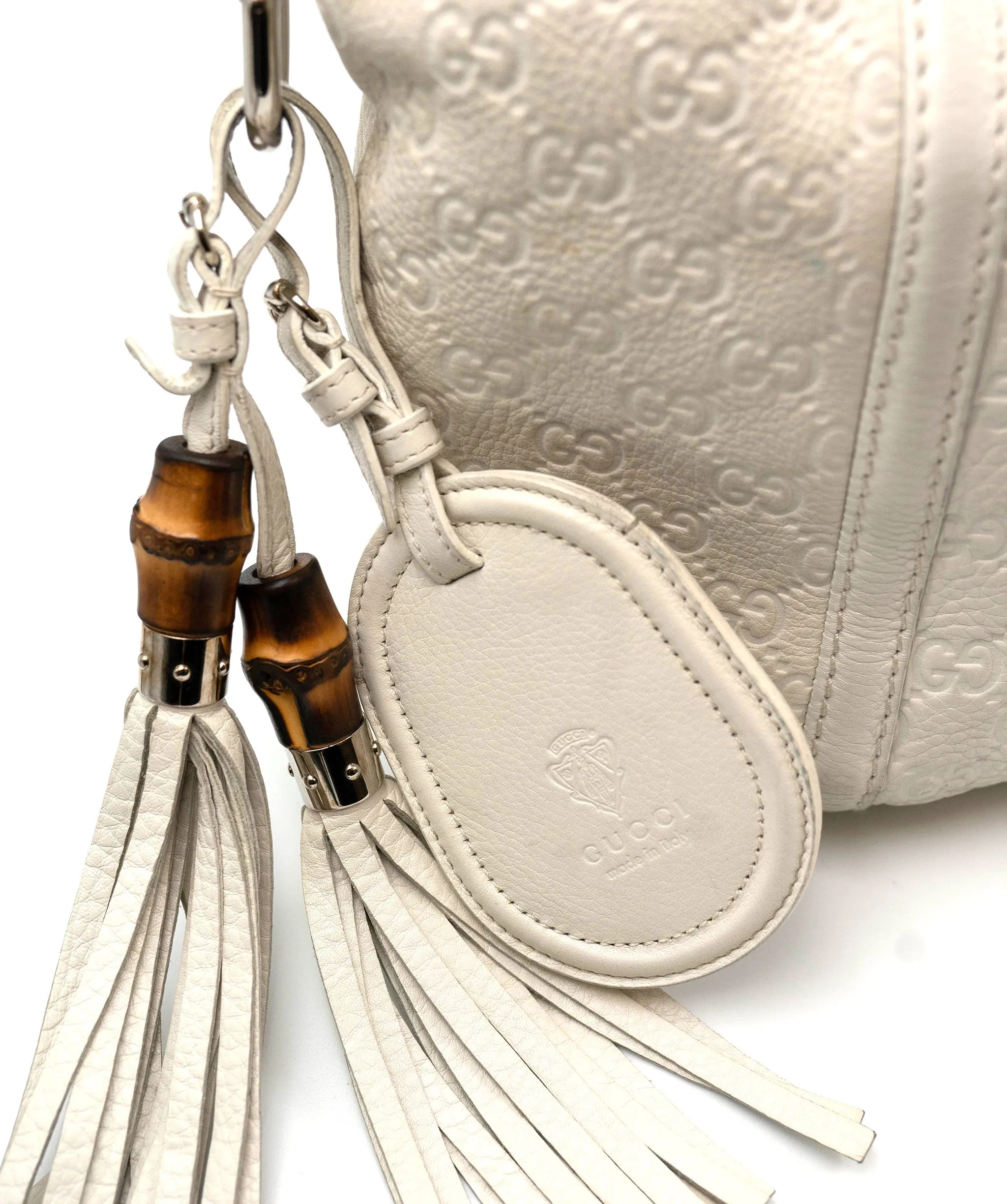 Gucci White Leather Supreme GG logo Hobo bag - AWC1512