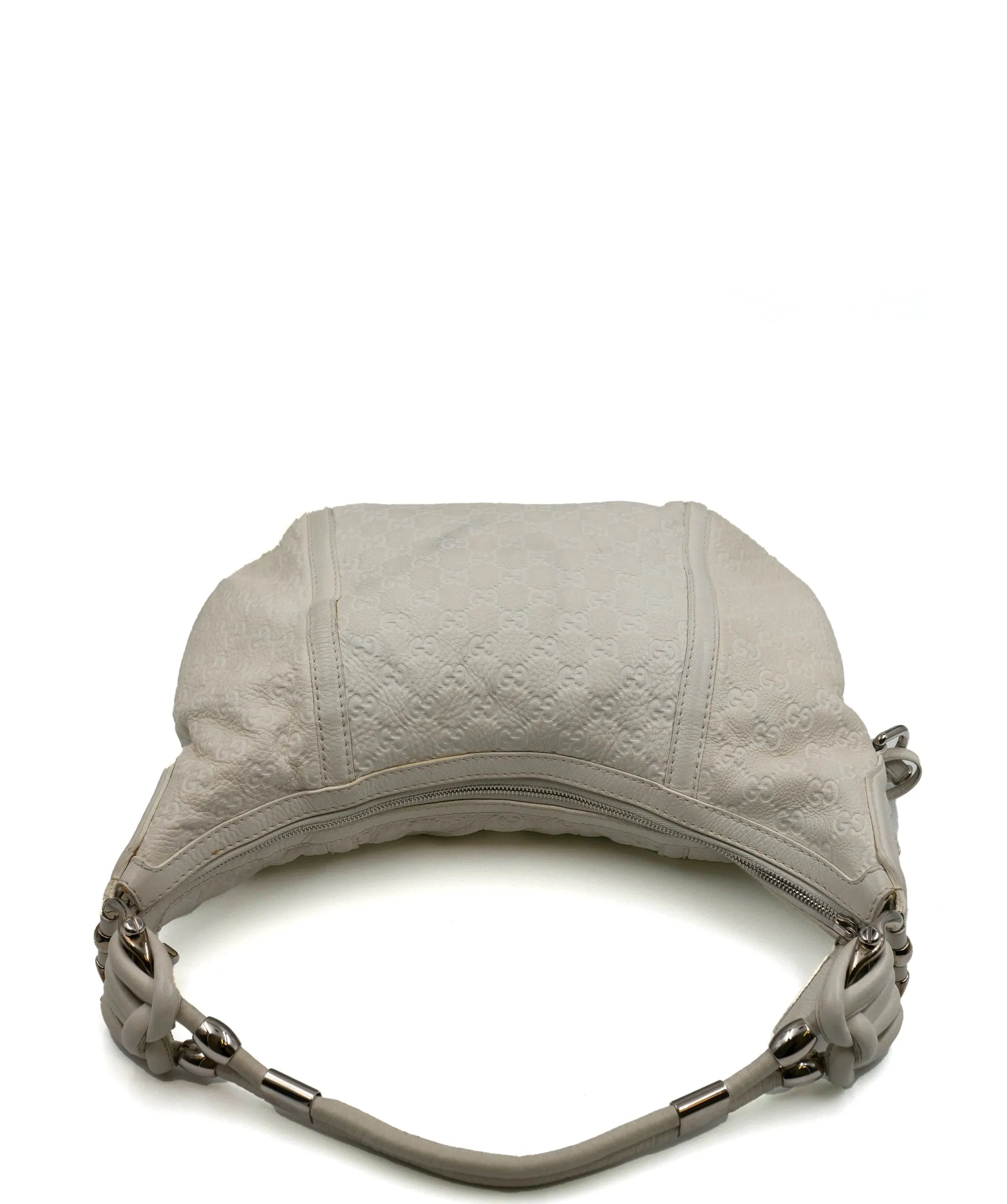 Gucci White Leather Supreme GG logo Hobo bag - AWC1512